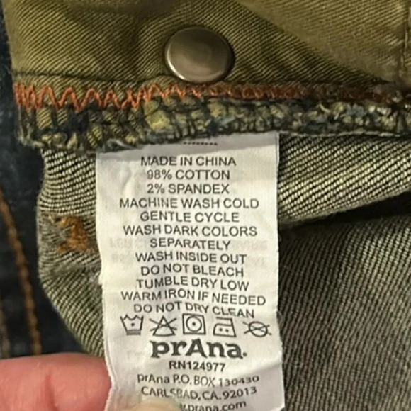 Prana Men’s Breathe Straight Fit Dark Wash Denim Jeans Size 32 Casual Weekend - Picture 5 of 5